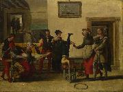 The Brunswick Monogrammist Itinerant Entertainers in a Brothel painting